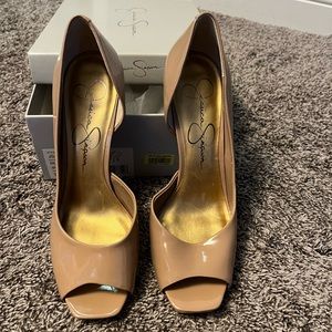 Nude Patent Leather Jessica Simpson Heels Size 10